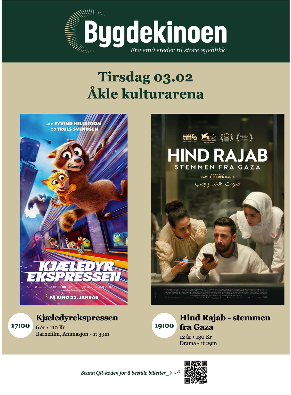 Kinoprogram tirsdag 3. februar