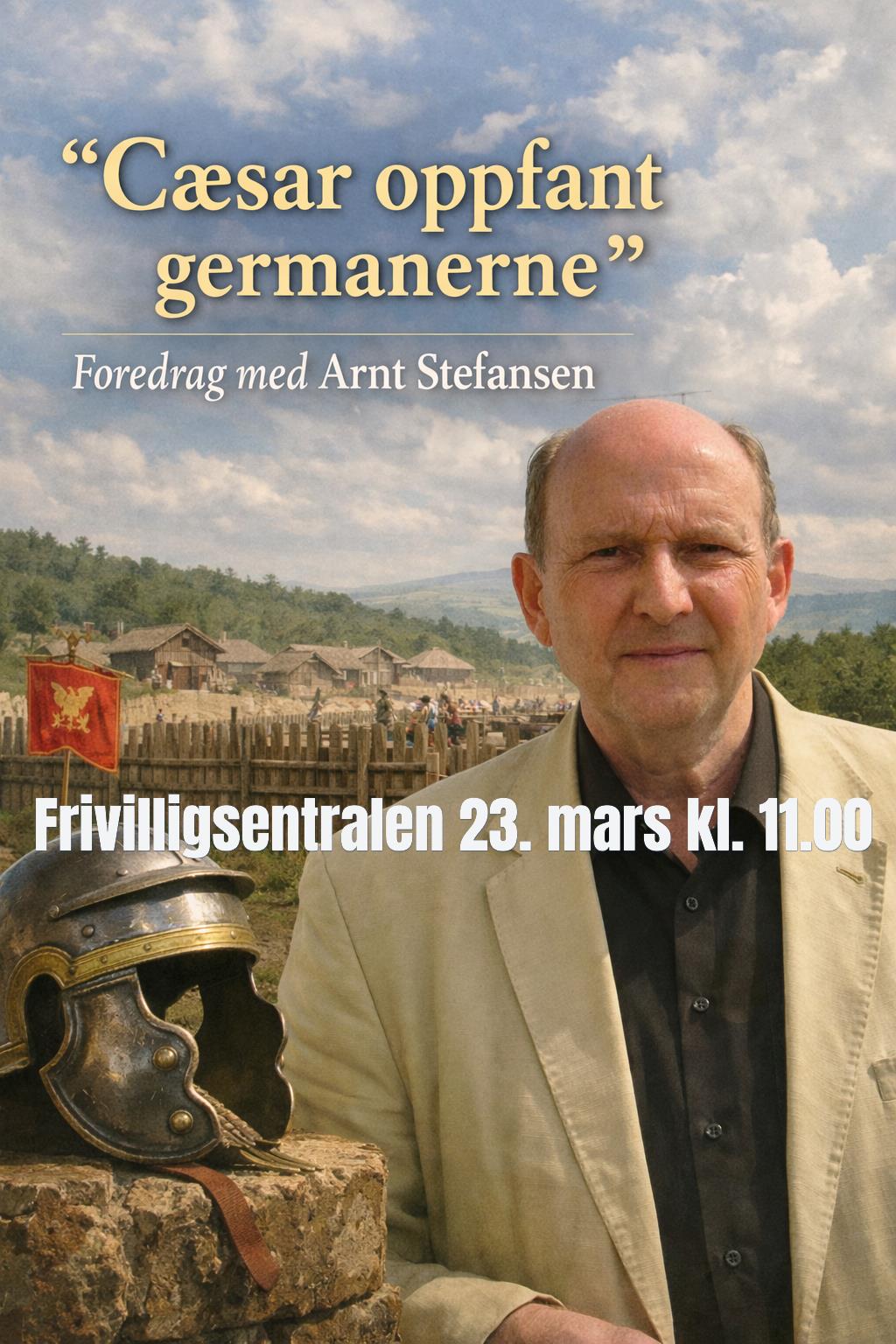 Arnt Stefansen holder foredrag om hvordan propaganda og myter ble brukt i antikkens Roma